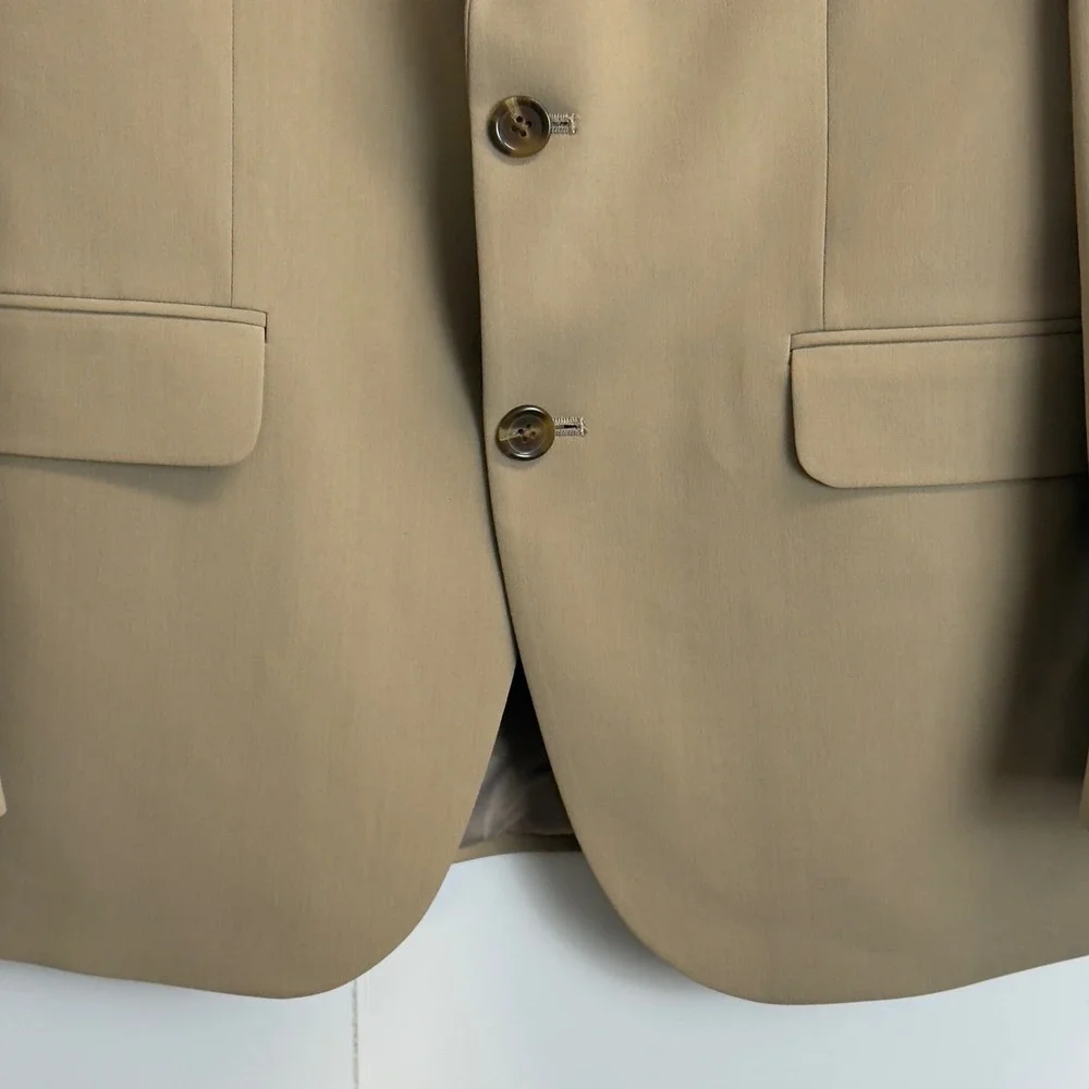 NEW Dockers Mens 38S Khaki Tan Stretch Two Button Blazer Sport Coat